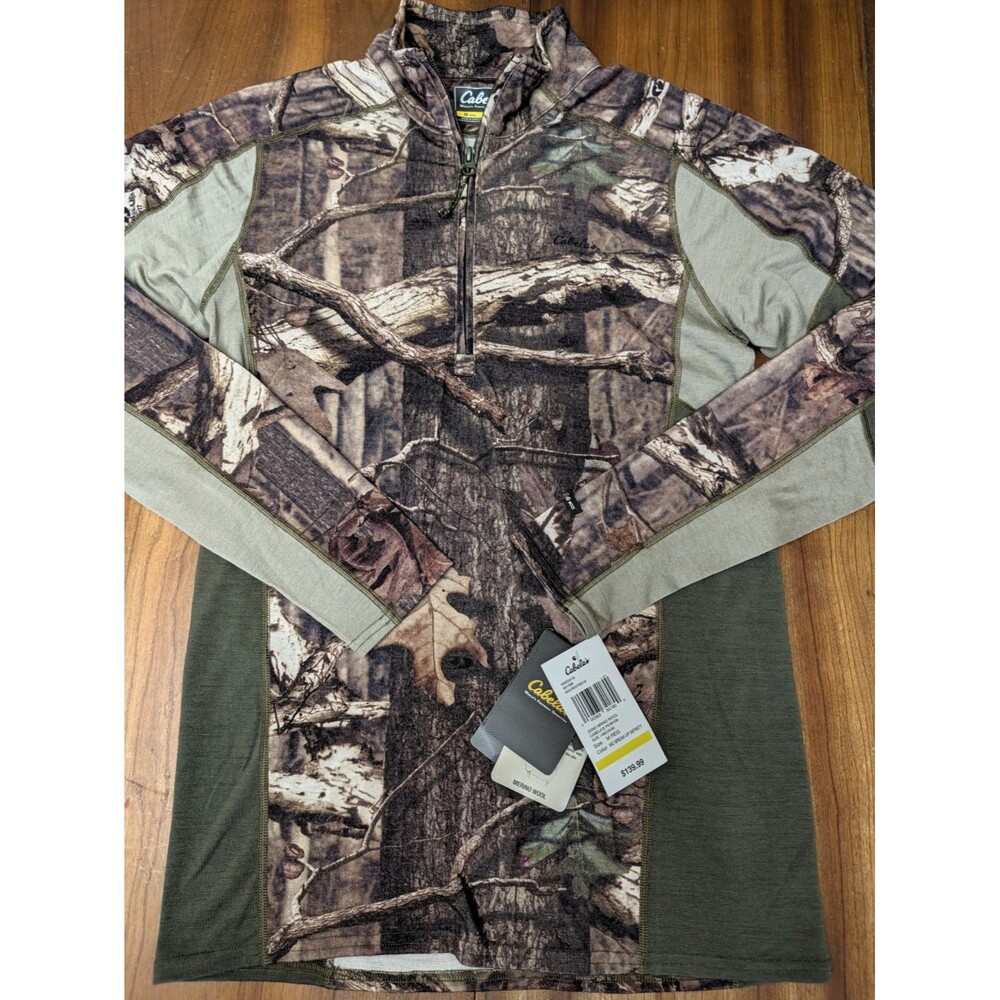Cabela's Camo E.C.W.C.S. Zonz Performance Merino Wool Quarter-Zip Top Base Layer